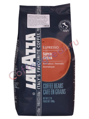 Кофе Lavazza  в зернах Super Crema 1 кг в.у.